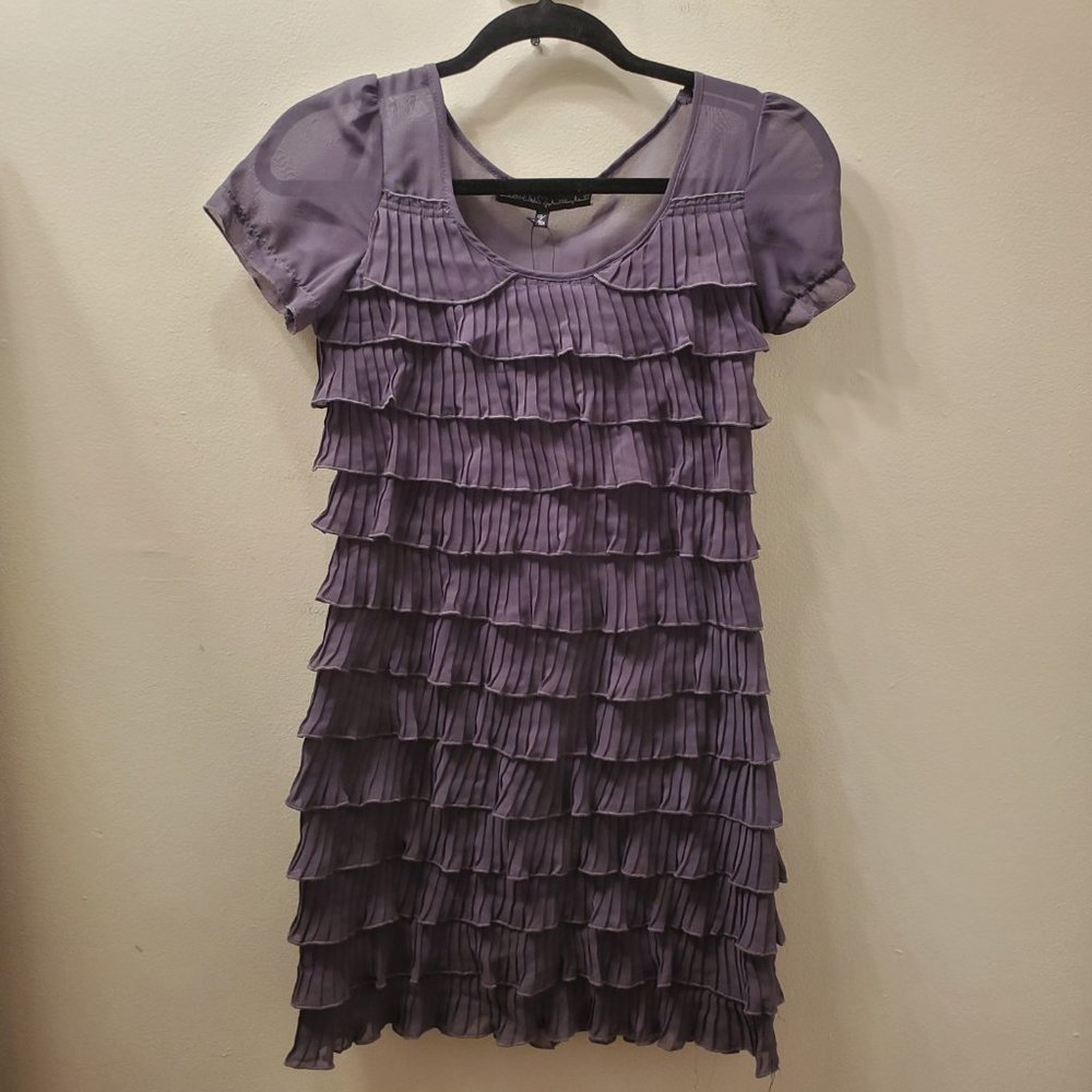 NWT Love Me Gray Ruffled Dress